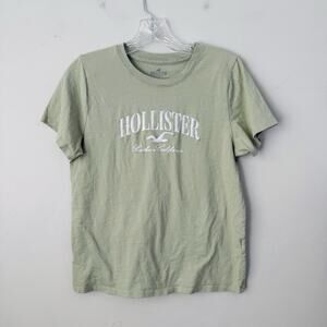 Hollister Green White Logo Short Sleeve Tee Women’s Size M